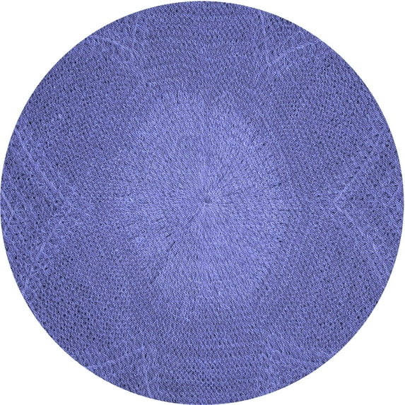 Ahgly Company Indoor Round Patterned Light Slate Blue Area Rugs, 7' Round