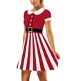 thumbnail image 3 of Mialoley Women's Dress, Christmas Style Pattern Short Sleeve Round Neck Dress, 3 of 7