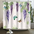 thumbnail image 2 of Butterfly Shower Curtains Flower Plants Printed Chinese Style Polyester Waterproof Fabric Bathroom r Curtains, 2 of 7