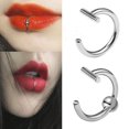 thumbnail image 1 of LEEYNEER Lip Rings Fake Spring Clip On Nose Rings Fake Lip Hoop Rings Piercing Body, 1 of 9