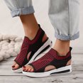 thumbnail image 1 of Verano señoras mujeres zapatos de suela gruesa boca de pescado sandalias de tela de red informales Wmkox8yii nm5682, 1 of 8