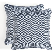 earthmaa Pillow Covers Pack of 2 100% Cotton Decorative Pillow Cases Soft Cozy Throw Case for Sofa, Couch, Bed, Car - Wrinkle-Free, Fade and Stain Resistant (Square 18in x 18in)