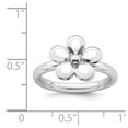 thumbnail image 5 of 925 Sterling Silver Stackable Expressions Polished White Enameled Flower Ring Size: 7; for Adults and Teens; for Women and Men, 5 of 5