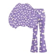 thumbnail image 7 of Grblisyd Girls 2 Piece Fall Outfits Cute Cartoon Print Crew Neck Long Sleeve Shirts & Flared Pants Clothing Set Size 10-12, 7 of 7