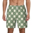 thumbnail image 2 of Goofa Daisy Plaid Green Printed Men's Swim Trunks Board Shorts Quick Dry Mens Swimming Trunks with Compression Liner,Breathable Fit Hawaii Beach Shorts-3X-Large, 2 of 9