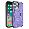 thumbnail image 3 of For Apple iPhone 15 /6.1" Magnetic Circle Kickstand Designed for Magsafe, Hybrid Rubber Slim TPU Rugged Brushed Shock Armor Cover ,Xpm Phone Case [ Purple ], 3 of 3
