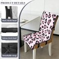 thumbnail image 6 of TSOVTHRID Pink Leopard Print Quilted Dining Chair Seat Covers Stretchable Anti-Slip Soft Chair Cushion Cover Removable Universal Seat Slipcovers with Elastic Band, Set of 4, 6 of 7