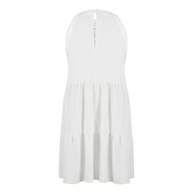 slim fit dress slacks Zapaka Women White Short Graduation Dress A-Line Spaghetti Straps Commencement Dress, White / L main image 1