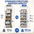 thumbnail image 4 of BugHull 6-Tier Over The Door Organizer, Extra Large Behind Door Storage with 12 Side Pockets, Hanging Organizer for Bedroom, Bathroom, Pantry, Gray, 4 of 8