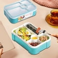thumbnail image 5 of Hiroekza Bento Lunch Box Japanese Style Large Capacity Compartmentalized Microwave-Safe with Utensils for Women Mens Office Work Sealed Salad Container Blue, 5 of 6
