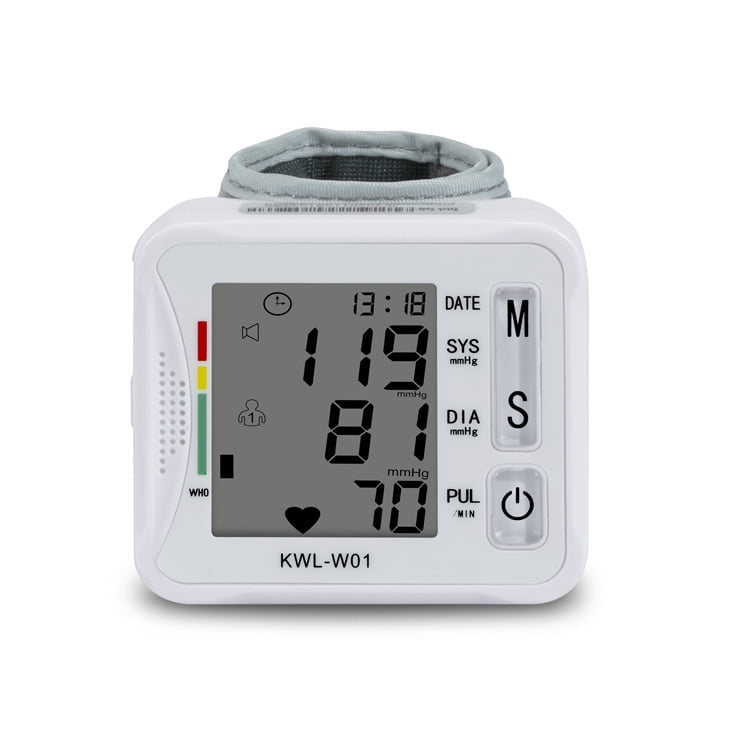 KSMOVIN FDA Cleared Wrist Blood Pressure Monitor for Home Use, Rechargeable Digital BP Machine with Voice Broadcast, Large Backlit Display, 2x99 Memory for 2 Users and Carrying Casev