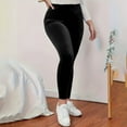 thumbnail image 4 of BLVB Women's High Waist Elastic Velvet Leggings Warm Yoga Pants Stretchy Soft Velour Leggings, 4 of 7