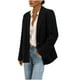 thumbnail image 2 of Blazer para mujer, chaqueta con botones de color liso, doble bolsillo, solapa, blazer de traje de moda, top de poliéster para mujer, 2 of 8