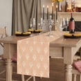 thumbnail image 2 of Abstract Bohemia Burlap Cotton Table Runner 13x72 Inches Long, Modern Boho Floral Orange Farmhouse Table Runners, Outdoor Dining Tablecloths Decor for Baby Shower/Party/Wedding, 2 of 8