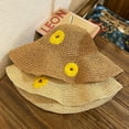 thumbnail image 6 of CoCopeaunts Straw Bucket Hat for Women Summer Daisy Woven Wide Brim Sun Protection Basin Hat Floppy Beach Dome Bucket Cap, 6 of 8
