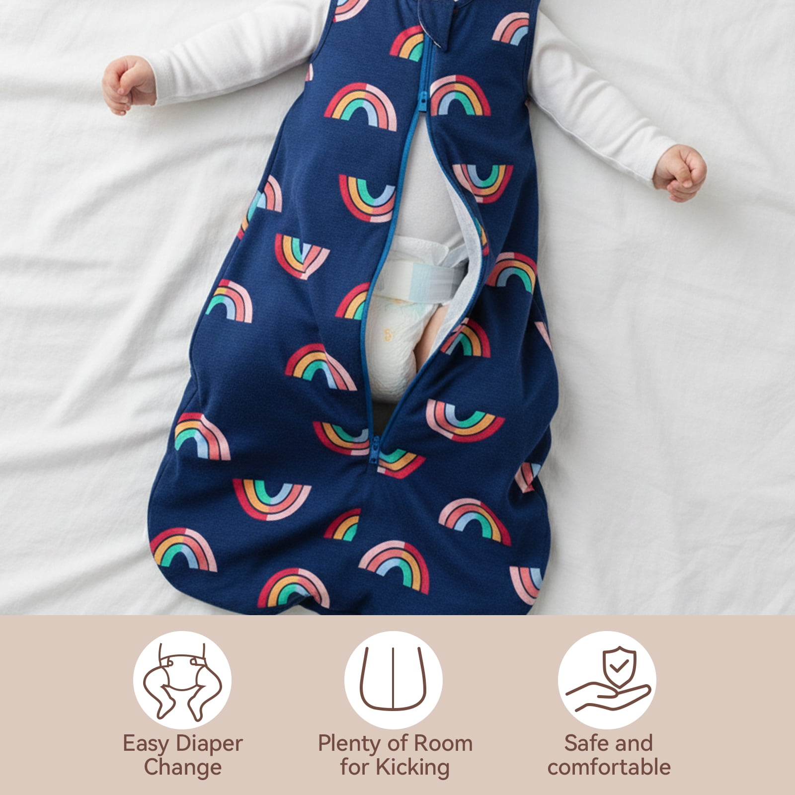 3 Pack-Lightweight Summer Baby Sleep Sack 18-24 Months 100% Cotton Breathable Sleeping Bag 2-Way Zipper Wearable Blanket 0.5 Tog Toddler Sleep Sack 2t