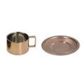 thumbnail image 1 of Coffee Cup, Simple Ingenious Stainless Steel Coffee Cup Set with Coffee Plate Drip Free Design Stylish Durable Coffee Cup for Home Outdoor, 1 of 8