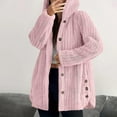 thumbnail image 2 of Lixiuxyad Fuzzy Hooded Jacket Women's Jacket Winter Warm Soft Hooded Coat Long Sleeve Button Front Loose Fit Casual Outerwear For Daily Wear Pink, 2 of 6