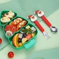thumbnail image 4 of ELAYARD Assorted Color Christmas Tree Shaped Salad Plates Sectioned Design for Dinner Use Includes Fork and Spoon Set, 4 of 8