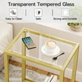 thumbnail image 5 of Set of 2 Gold Side Tables with Tempered Glass, Modern Nightstands for Bedroom, Living Room, Office, 5 of 8
