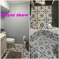thumbnail image 6 of Lxcreat Peel and Stick Floor Tile Flooring Black and White Flower, Vinyl Flooring Self-Adhesive Removable for Bathroom/Kitchen (10 Pcs 11.8-in x 11.8-in), 6 of 7