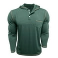 thumbnail image 6 of WTOBBY Men's Casual Long Sleeve Hooded T-Shirt Button Front, Solid Color with Pocket, Comfortable for Daily Wear, Layering, and Casual Street Style,Green L, 6 of 7