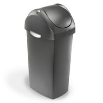 simplehuman Indoor Swing Lid Trash Can Gray Plastic 16 Gal. (CW1335)