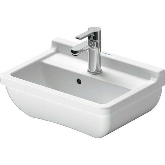 Duravit 075045-1Hole Starck 3 13" Ceramic Vanity Top - White / Glazed Underside