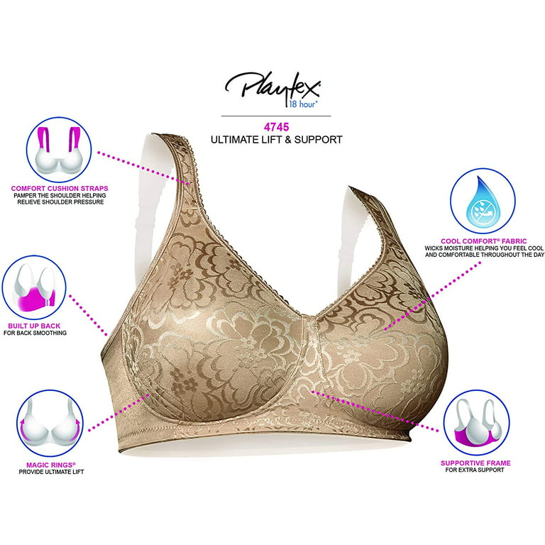 Playtex Womens 18 Hour Ultimate Lift And Support Wire Free  Us4745