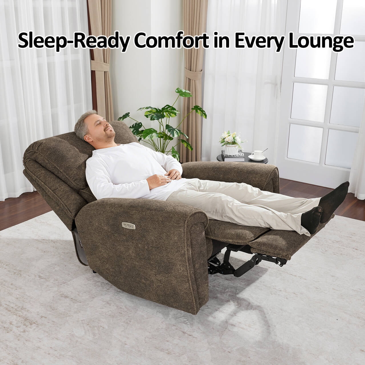 MCombo Oversized 400lbs Power Recliner Chair for Adults, Dark Grey