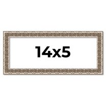 14x5 Frame Silver Versailles Ornate Solid Wood Picture Frame | 1 Inch Moulding Width | Interior