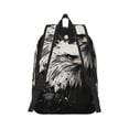 thumbnail image 3 of Balery Ink Style Bald Eagle Vintage Canvas Backpack for Men and Women - Large Capacity, Durable Travel Laptop Bag for School, Work, Hiking, and Outdoor Activities-Small, 3 of 7