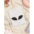thumbnail image 3 of Alien Face Women White T-Shirt, Female XX-Large, 3 of 4