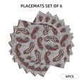 thumbnail image 2 of Placemats Set Of 4 / 6, Paisley Pattern No.9063 Placemats For Dining Table Indoor/Outdoors Heat Resistant Washable Placemats 18" X 12", 2 of 8
