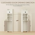 thumbnail image 3 of Bathroom Storage Cabinet, Farmhouse Style Narrow Organizer with Drawer, 7.9 x 7.9 x 31.5 Inches Cloud White, 3 of 8