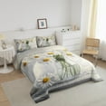 thumbnail image 3 of Erosebridal Floral Flower Comforter Sets,White Daisy Comforters & Duvets,Botanical Room Decorative,Reversible,Breathable,2pcs, 3 of 8