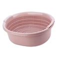 thumbnail image 1 of de tazones cocina, plástico de doble capa, tazones de drenaje para limpiar, , Rosado perfecl Tazón de colador de cocina, 1 of 8