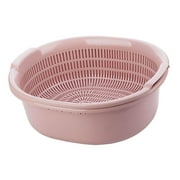 Kitchen Colander Set, Pasta Strainer Washing Bowls, 2 in 1 Draining Bowls for Vegetables Fruits or Meat Cleaning , Green