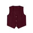 thumbnail image 5 of LIJCC Toddler Boy Formal Suit Clothes Gentleman Wedding Dress Outfit Long Sleeve Dress Shirt Waistcoat Suspender Pants 3 Pcs Set(Wine,3-4 Years), 5 of 9