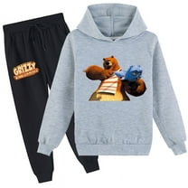 Kids Grizzy And The Lemmings Hoodie Pullover with Sweatpants Long Sleeve Tops Hooded Sweatshirt Outfits for Boys Girls
