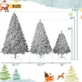 thumbnail image 6 of 6FT Silver Pre-Lit Artificial Christmas Tree with 800 Branch Tips,300 LED Lights and 11 Lighting Modes,Hinged Full Tree with Metal Stand,Slim Christmas Trees for Indoor and Outdoor Holiday Decor, 6 of 7