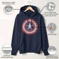 thumbnail image 3 of Men's Marvel Captain America Classic Shield Pull Over Hoodie Navy Blue 2X Large, 3 of 9