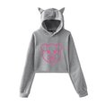 thumbnail image 1 of Sudadera con capucha con estampado de cerdo rosa para mujer, suéter de lana Kawaii, ropa de calle informal Harajuku con orejas de gato, Otoño e Invierno, 1 of 4