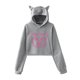 thumbnail image 1 of Sudadera con capucha con estampado de cerdo rosa para mujer, suéter de lana Kawaii, ropa de calle informal Harajuku con orejas de gato, Otoño e Invierno, 1 of 4