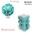 thumbnail image 2 of Allgala 12 Pack 3 Inch Christmas Tree Ornament Balls-Glitter Decorated Foam Large Xmas Ball-Turquoise, 2 of 4
