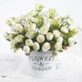 thumbnail image 4 of Ramo de flores artificiales para el hogar, oficina, escritorio, tela de seda, decoración floral falsa, ramo de capullos de rosa, blanco 3 piezas Vogacara ZHF0580-03, 4 of 4