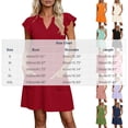 thumbnail image 3 of Aimik Womens V Neck Ruffle Sleeve Shift Dress Loose Fit Flowy Mini Casual Dresses with Pockets for Summer Beach Travel, 3 of 6
