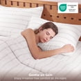 thumbnail image 4 of U by Bedsure Striped King Sheets Set, 4 Piece 16" Deep Pockets Soft Prewashed Microfiber Jacquard Bed Sheets, White, 4 of 8