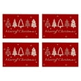 thumbnail image 2 of ZOURIH Xmas Trees Snowflakes Winter Placemats Set of 4, 12x18 inch Seasonal Red Christmas Table Mats for Party Kitchen Dining Decoration,Red, 2 of 8