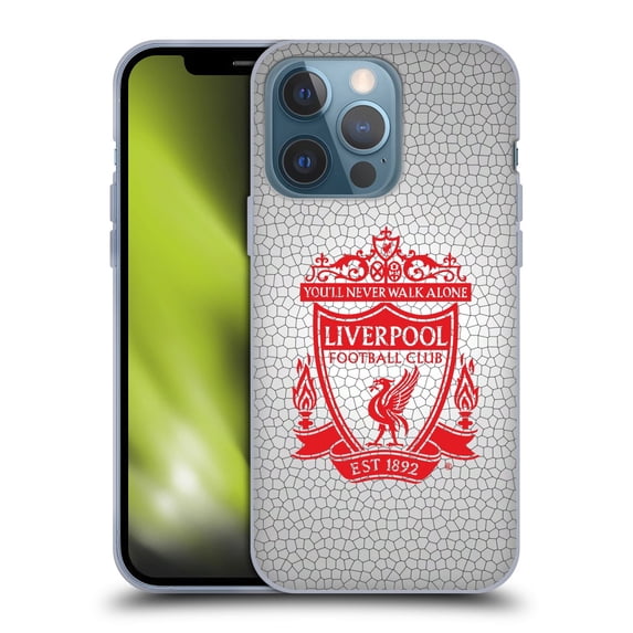 Head Case Designs Officially Licensed Liverpool Football Club Crest 2 White Pixel 2 Soft Gel Case Compatible with Apple iPhone 13 Pro